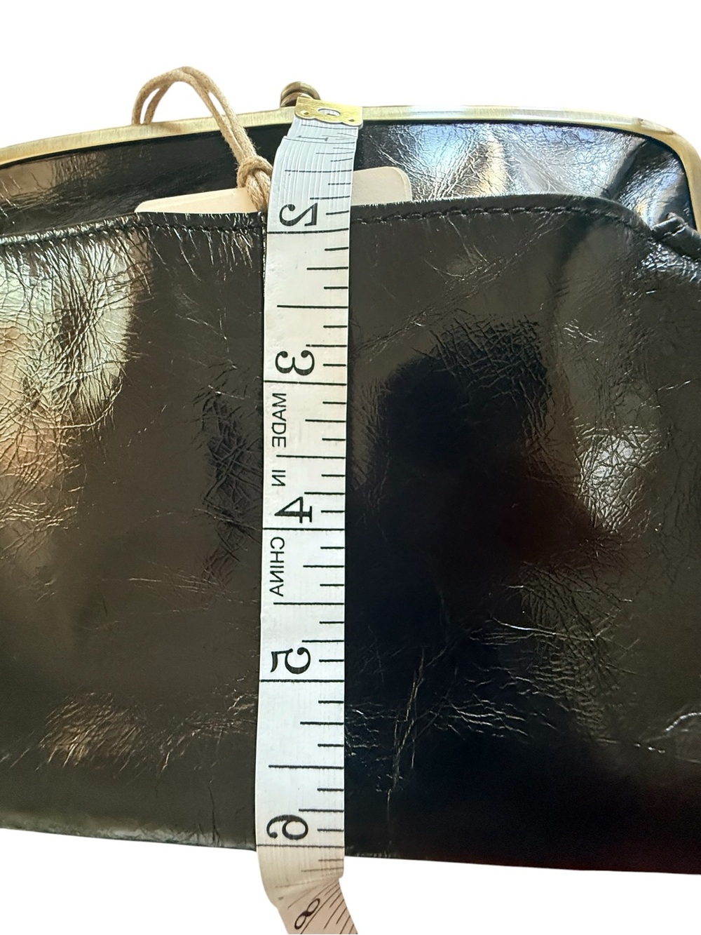 HOBO Black Leather Kiss-Lock Shoulder Clutch - Picture 10 of 12